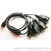 USB rau 4 Chaw nres nkoj RS232 Serial Cable