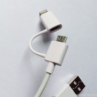 1.2M ПВХ 2 у 1 добрае якасць USB-кабель мабільнага тэлефона 2