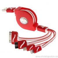 4 in 1 charger usb extension  retractable cable for mobile phone 3