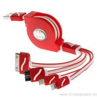 4 an 1 Chargeur USB Extensioun retractable Kabel fir Handy 3