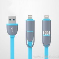 Fast USB кабелін зарядтау 2 жылы 1 деректер кабелі Micro USB кабелі 4