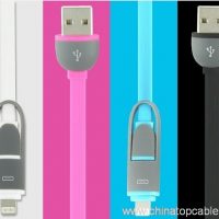 Fast et micantis USB cable 2 apud 1 USB funem data funem Micro 8