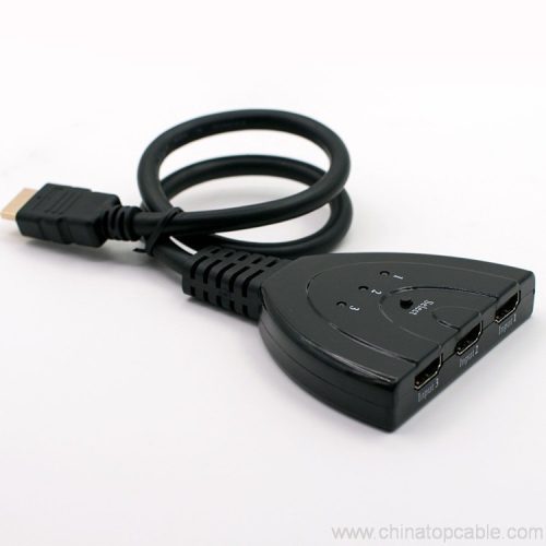 High Quality 3 Port 1080P 3D HDMI cable AUTO Switch 3x1 Switcher Splitter Hub with Cable - Image 4
