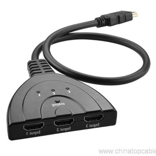 High Quality 3 Port 1080P 3D HDMI cable AUTO Switch 3x1 Switcher Splitter Hub with Cable - Image 3