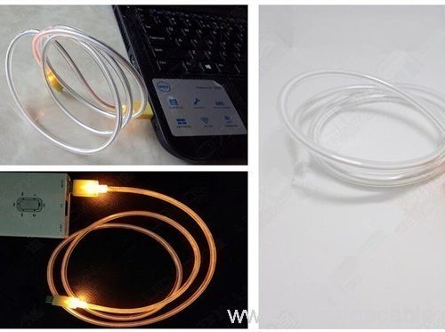 Micro USB Cable with LED Light, CE / RoHS, 23 cm - Image 5