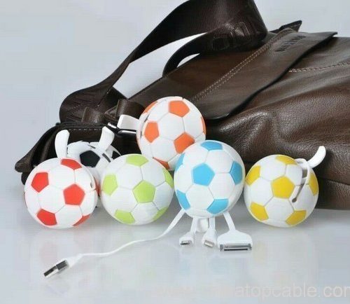Fashional colorful football USB cable for smartphone