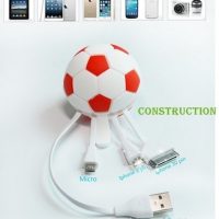Fashional värikäs jalkapallo smartphone USB-kaapeli 5