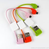 Flat 20cm Micro USB Cable with key holder design 2