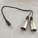 Horonam-boky Stereo TRS To 2 Dual 3 Pin XLR Male Microphone Cable 1Ft 30cm 2