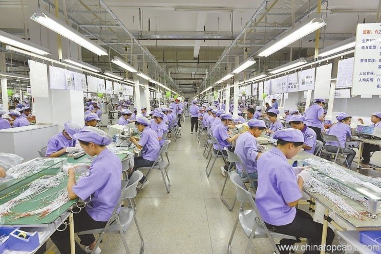 Hengye Electronics cable factory production line in Shenzhen, China