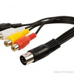 High Quality 4ra pinna / 5 Pin / 6pin Mini DIN Plug í RCA Audio Cable 1m  2