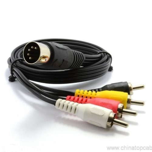 High Quality 4pin/5 Pin/6pin Mini DIN Plug to RCA Audio Cable 1m - Image 3
