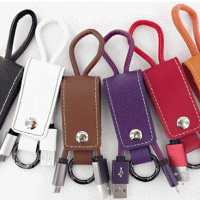 2.4A Leather design nû Keychain cable usb micro 4