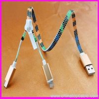 Mikro glidelås USB-kabel for iPhone 6 6s pluss 5s iPad mini/Samsung 12