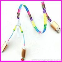Mikro glidelås USB-kabel for iPhone 6 6s pluss 5s iPad mini/Samsung 6