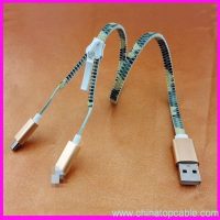 Micro zipper USB Cable para sa iPhone 6 6s Plus 5s iPad mini / Samsung 7