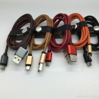 Pu Leather Брзо полнење 2A USB кабел за податоци за iPhone 6s за Android 8