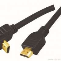 Прамавугольны L-вобразны кабель HDMI з пазалочаным пакрыццём ад мужчынскага да мужчынскага 1080P HDTV кабель 3