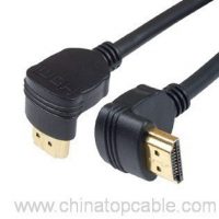 ညာဘက်ထောင့်ချိုး L-shape HDMI cable ကိုအပေါက်အထီးနှင့်အထီး 1080P HDTV cable ကို 4