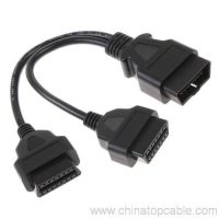 16 pin OBD2 OBDII Splitter Extension Cable Male to Dual Female Y Cable 2