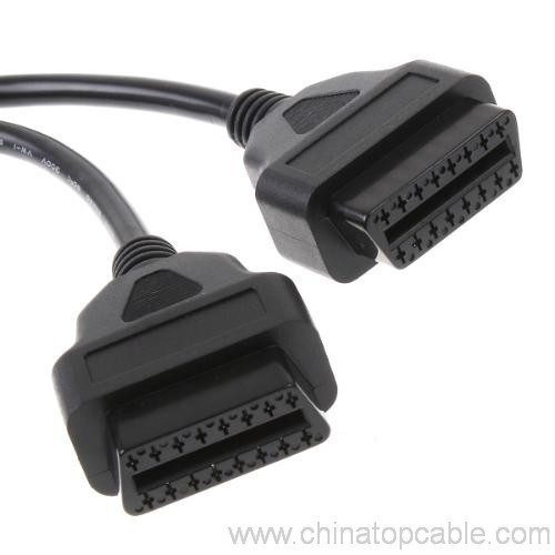 16 pin OBD2 OBDII Splitter Extension Cable Male to Dual Female Y Cable - Image 5