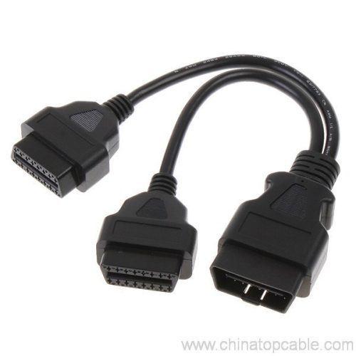 16 pin OBD2 OBDII Splitter Extension Cable Male to Dual Female Y Cable - Image 6