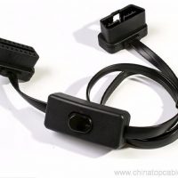 16PIN ċatti rqaq bħala Noodle OBD2-OBD OBDII Auto karozza ELM327 estensjoni Cable mal-konnettur l-Adapter tal-tip ta ' swiċċ 2