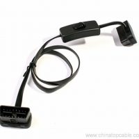 16Pin Flat Thin As Noodle OBD2 OBD OBDII Auto Auto Extension ELM327 Cable Mei Switch Type Adapter ferbinning 4