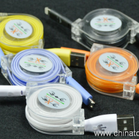 1M luz retráctil Micro USB Cable Cable de carga 7