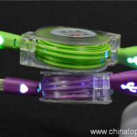 1M luz retráctil Micro USB Cable Cable de carga 9