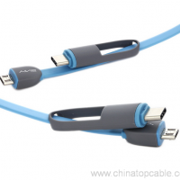 2 dalam 1 kabel usb yang dapat ditarik Kualitas TPE Wire Micro USB dan IOS Sync Cable 12