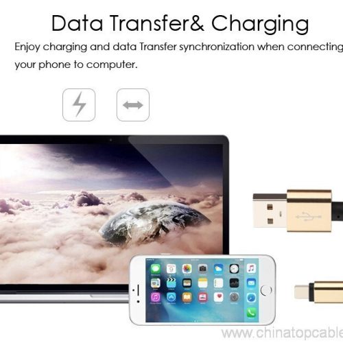 Durable and strong light nylon braided micro usb cable for iphone charging - Image 4