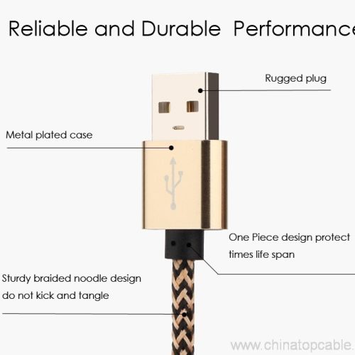 Durable and strong light nylon braided micro usb cable for iphone charging - Image 5
