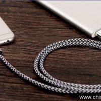 Durable y fuerte ligero nylon trenzado cable micro usb para cargar iphone 4