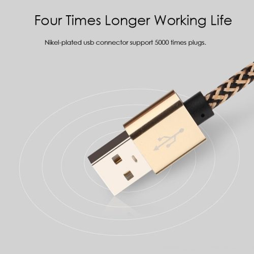 Durable and strong light nylon braided micro usb cable for iphone charging - Image 3