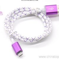 Fast ka faaiidaysta Data Cable Color Solid TPE-xidhkii Fabric tidcan waayirada cable USB micro 8