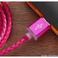 Genuine Leather kabllo USB 1M Sync ngarkues Cable 8