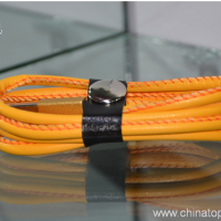 Vysoká qulity kožené USB kábel data Sync nabíjačka kábel 2