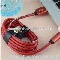 High qulity leather usb cable Data Sync Charger Cable 8