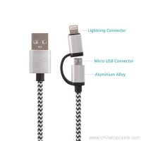 Суръати баланд 2 дар 1 Micro Usb Cable Nylon Braided Usb Data Cable 2