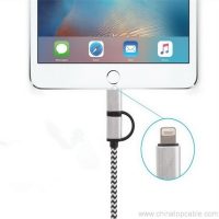 Ere giga 2 ni 1 Micro Usb Cable Nylon Braided Usb Data Cable 5