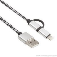 Nagy sebességű 2 a 1 Micro Usb kábel Nylon fonott Usb adatkábel 8