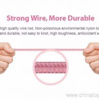 Multifunction braided micro usb cable 2 ۾ 1 cable for iphone 4