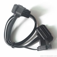Obd obd2 Extension Cable 16 Pin ELM327 Male To dual Female Y Splitter Elbow Noodle Cable 3