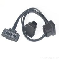 OBD obd2 Extension Cable 16 ikili Qadın Y Splitter Elbow əriştə Kabel To Pin ELM327 Kişi 5