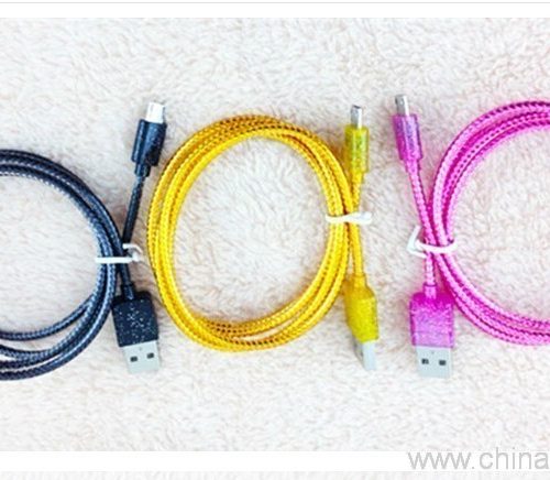 Reflective Braided USB Data Cable, 1m - Image 3