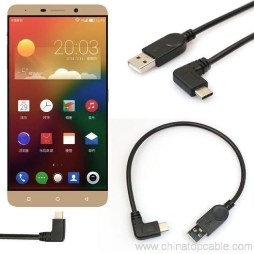 Right angle USB-C USB 3.1 Type C Type-C Male Data Charger Cable - Image 5