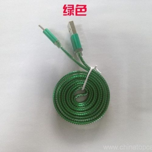 1M Crystal flat USB mirco cable charging fast USB cable for Samsung S6 edge - Image 4