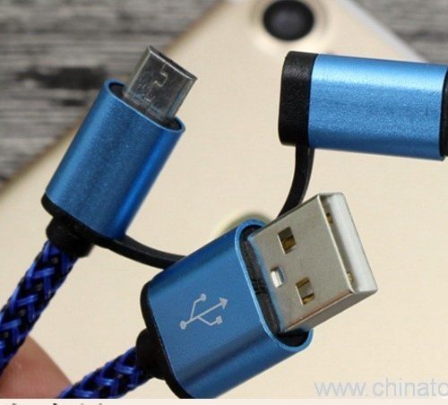 2 in 1 Micro USB + lighing phone wire charger rapid fast transfer cord - Image 6
