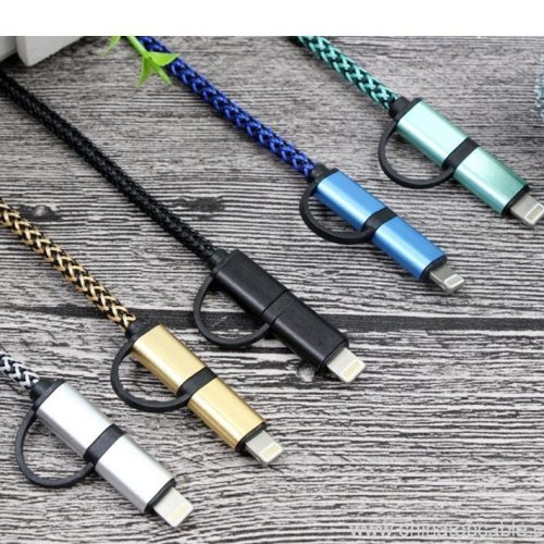 2 in 1 Micro USB + lighing phone wire charger rapid fast transfer cord - Image 8